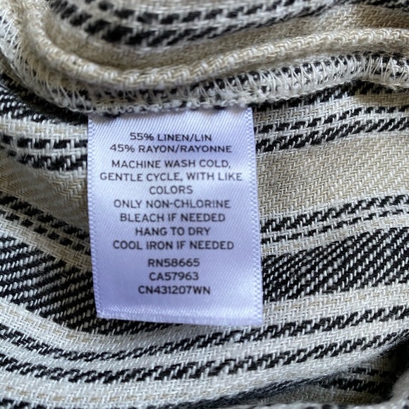 Caslon Striped Linen Blend Crop Pants Khaki/Black - Picture 7 of 7